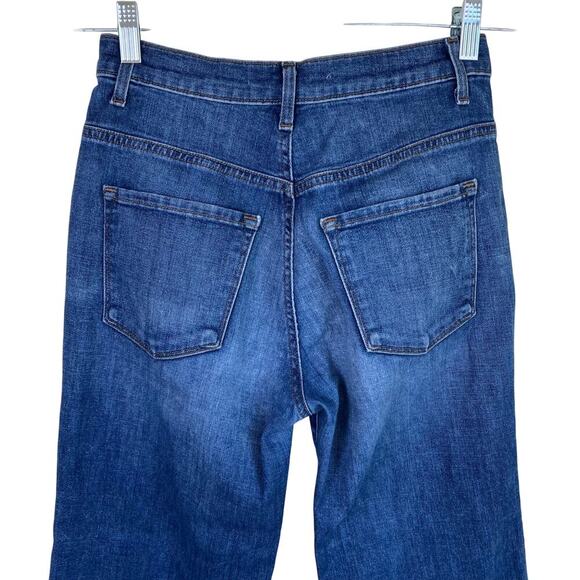 J Brand Sz 26 Joan Crop Wide Leg Jeans in Striker Wash Mid Blue Stretchy - Picture 5 of 16